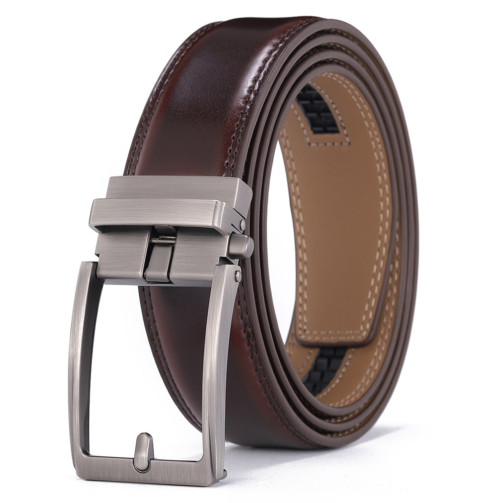 Genuine Leather Automatic Classic Buckle Belt