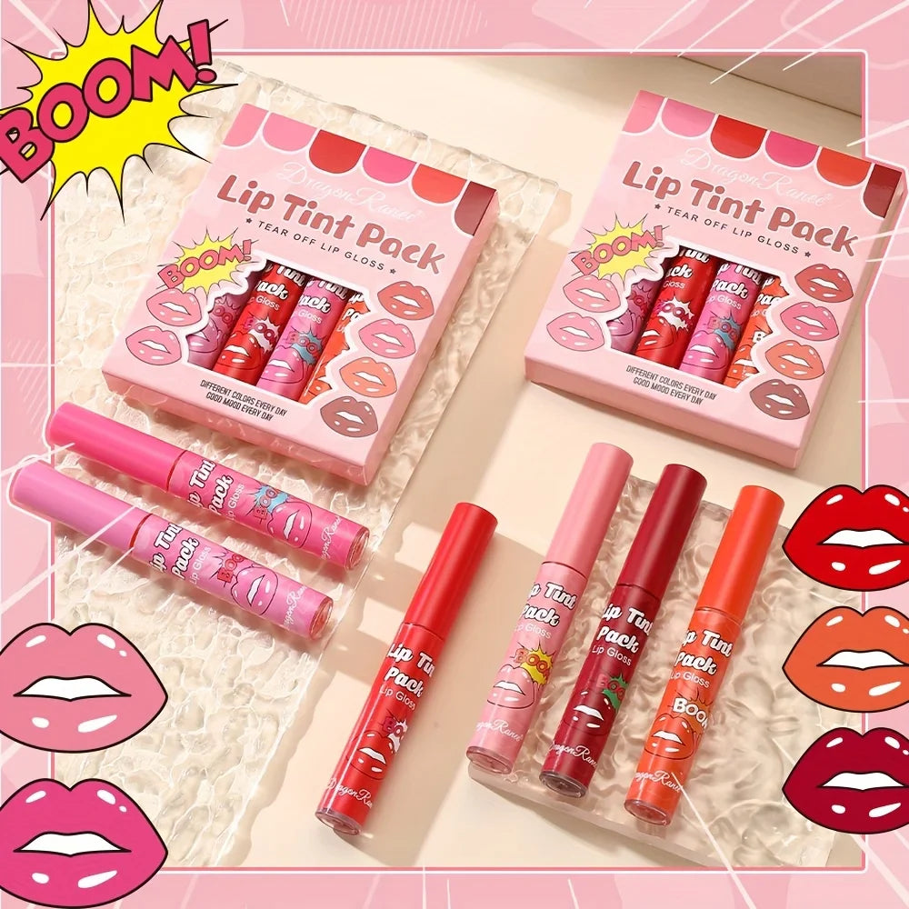 6-Piece Magic Lip Stain Set | Peel-Off Tint + Hydrating Mask