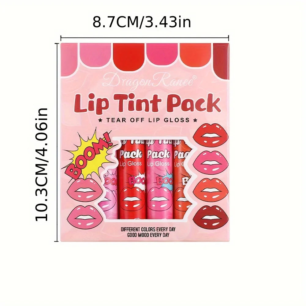 6-Piece Magic Lip Stain Set | Peel-Off Tint + Hydrating Mask