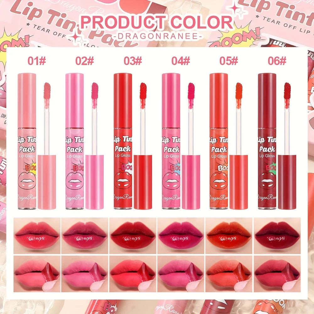 6-Piece Magic Lip Stain Set | Peel-Off Tint + Hydrating Mask