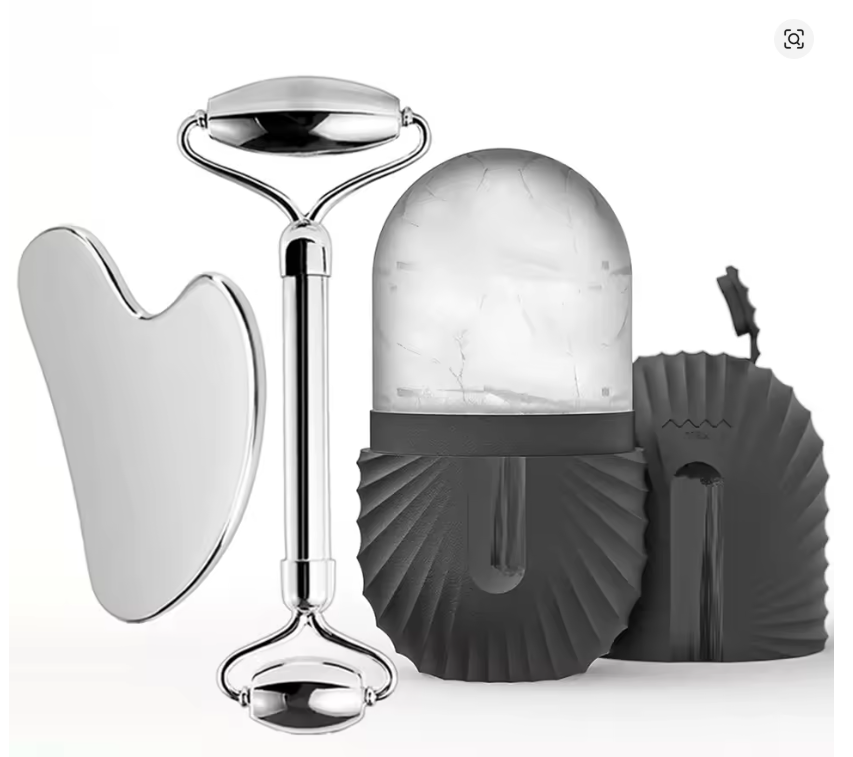 3-in-1 Ice Roller, Gua Sha & Face Mold Set — Sculpt & Glow at Home