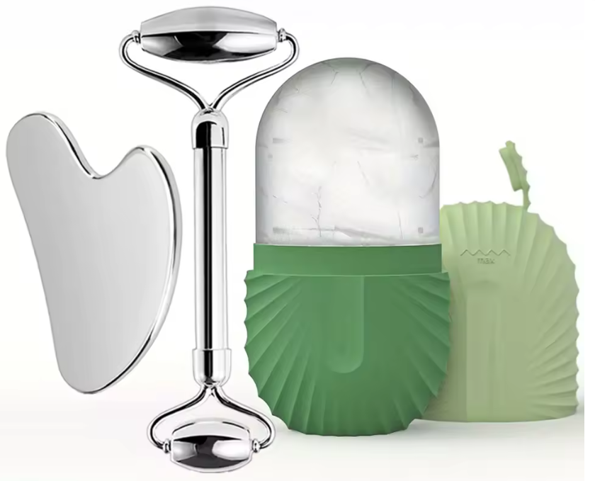 3-in-1 Ice Roller, Gua Sha & Face Mold Set — Sculpt & Glow at Home
