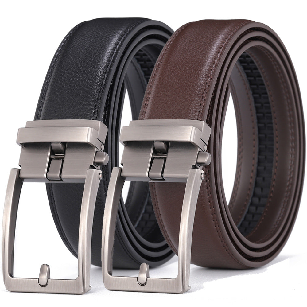 Genuine Leather Automatic Classic Buckle Belt