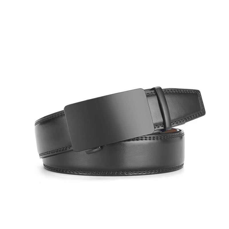 Men's Genuine Leather Automatic Ratcheting Buckle Belt