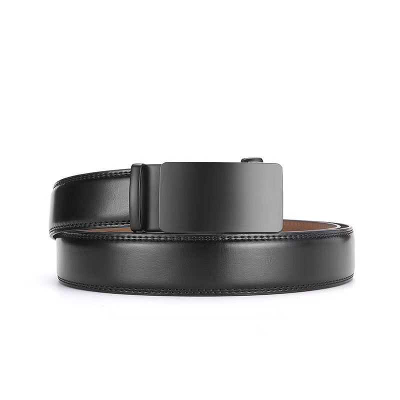 Men's Genuine Leather Automatic Ratcheting Buckle Belt